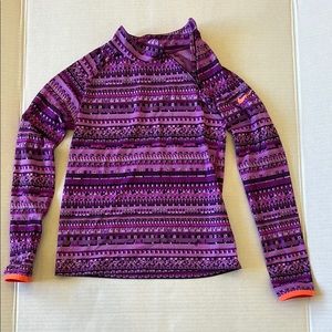 Nike Girls Purple Patterned Long Sleeve Top